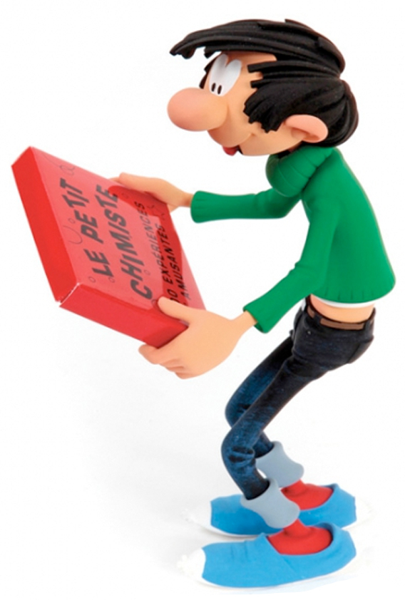 Figurine résine Gaston Lagaffe - La boîte de chimie amusante
