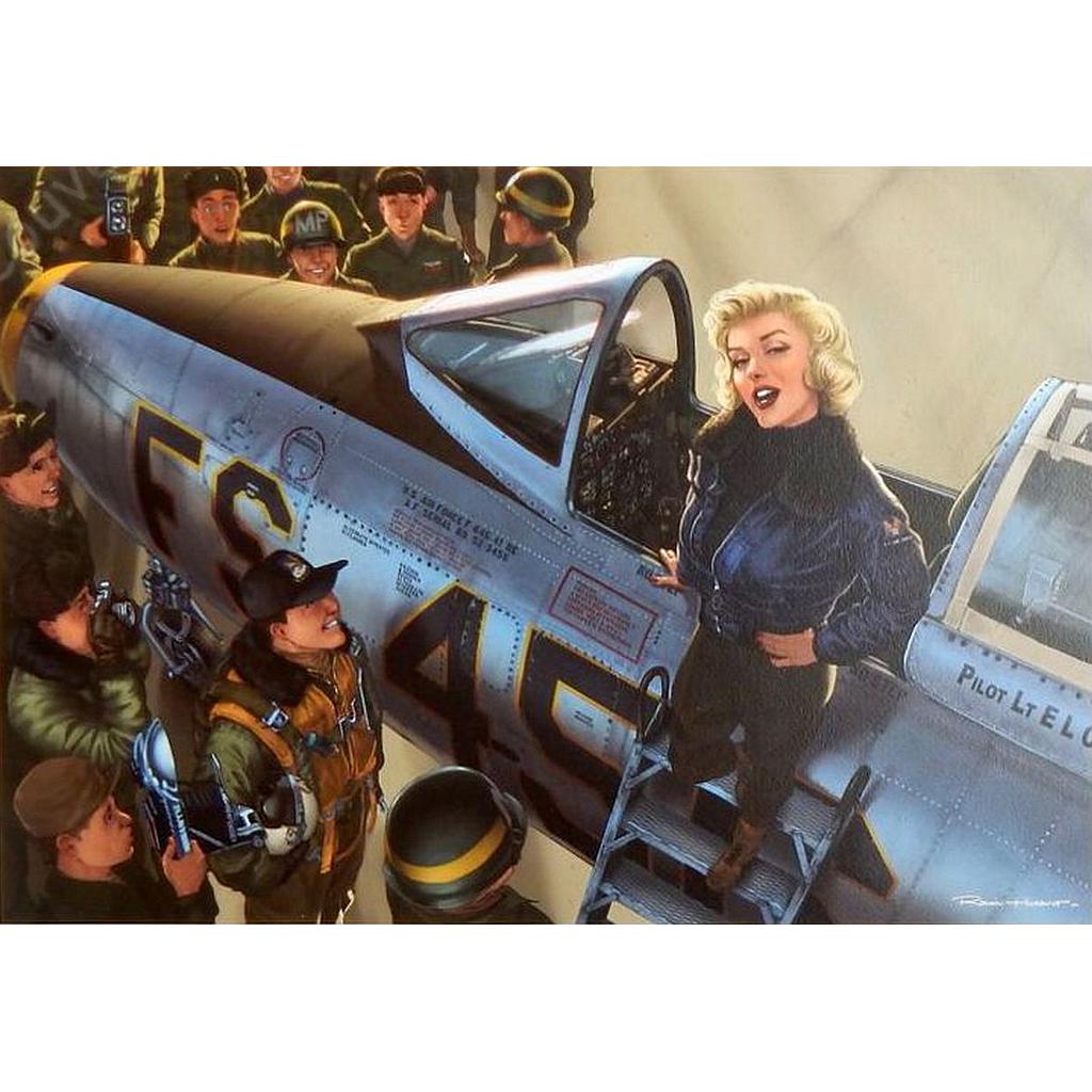 Hugault Sérigraphie « -up Avion F-100 Sabre Marilyn Monroe » N&S – Bruno Graff