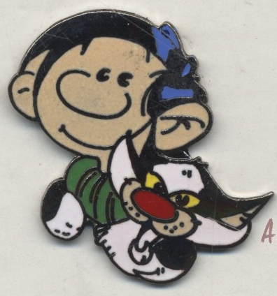 Pin’s Gaston Lagaffe - Gaston et son chat tête