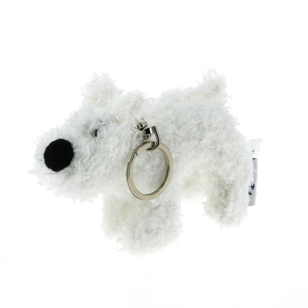Figurine porte-clé peluche Tintin - Milou 8cm
