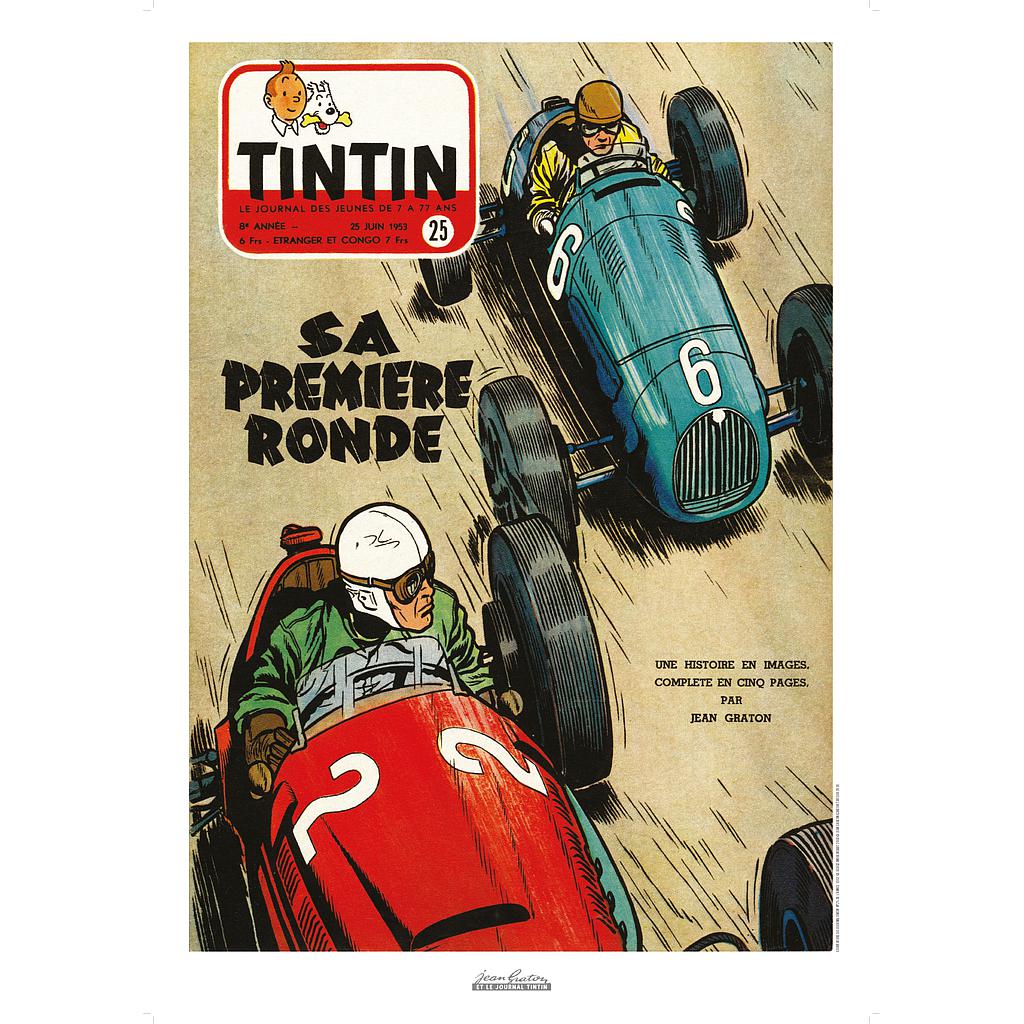 Poster Jean Graton – Couverture Tintin 1954 n°40
