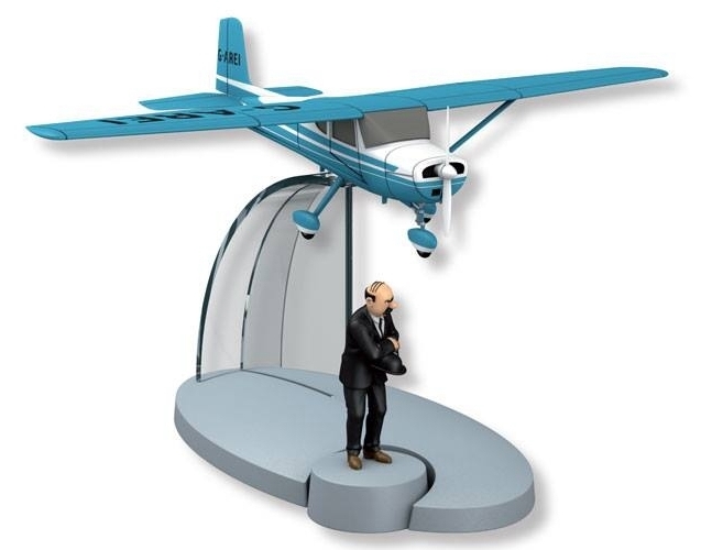 Avion Tintin #23 - L'avion bleu de Müller - L'île noire + Dupond
