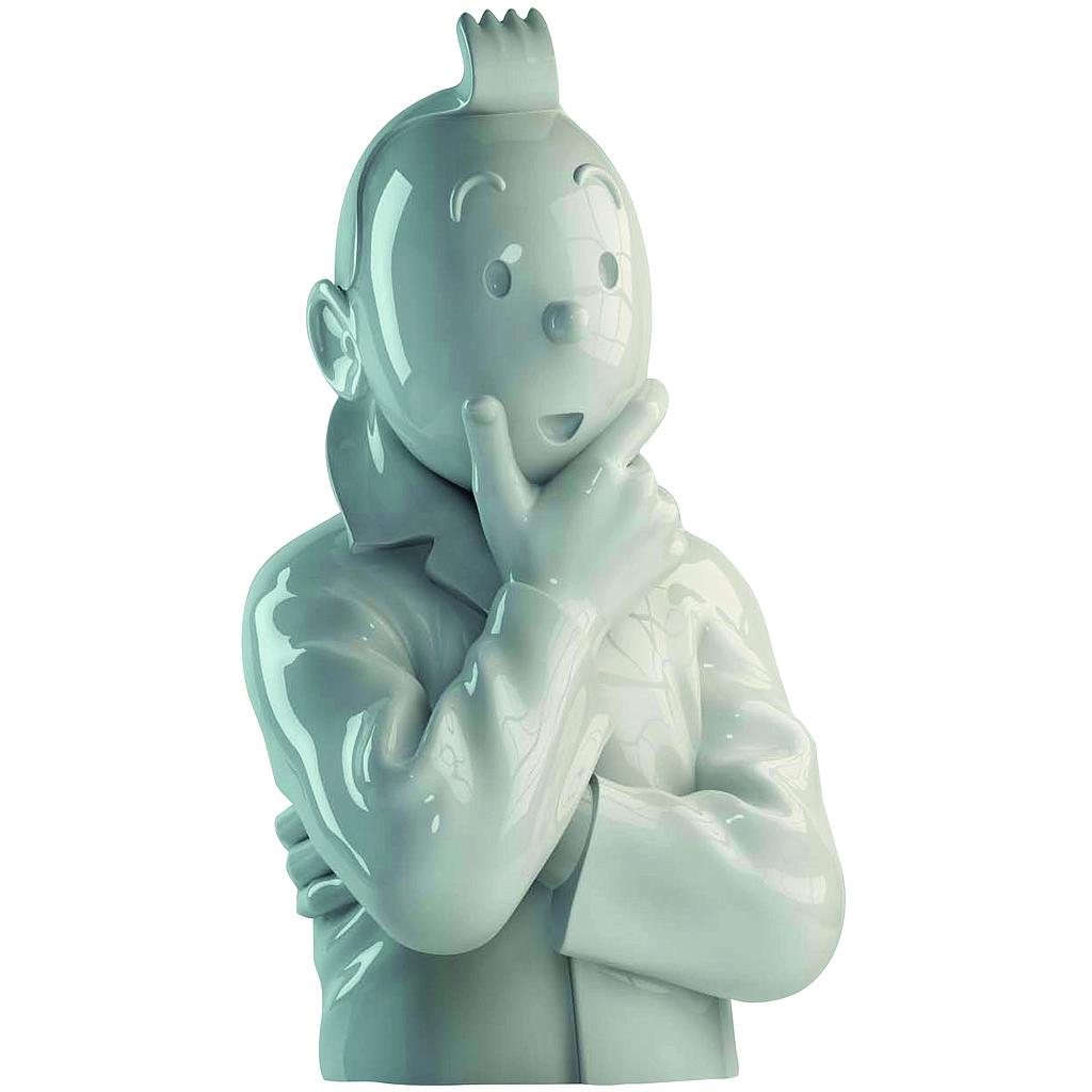 Tintin porcelaine - Buste Tintin pense