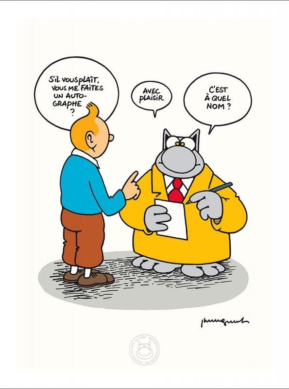 Geluck - Le chat C'EST A QUEL NOM ? (Sérigraphie 40X30 sous enveloppe)