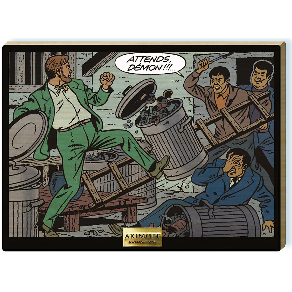 Tableau en bois Blake & Mortimer - Les 3 formules du Professeur Sato - La bagarre