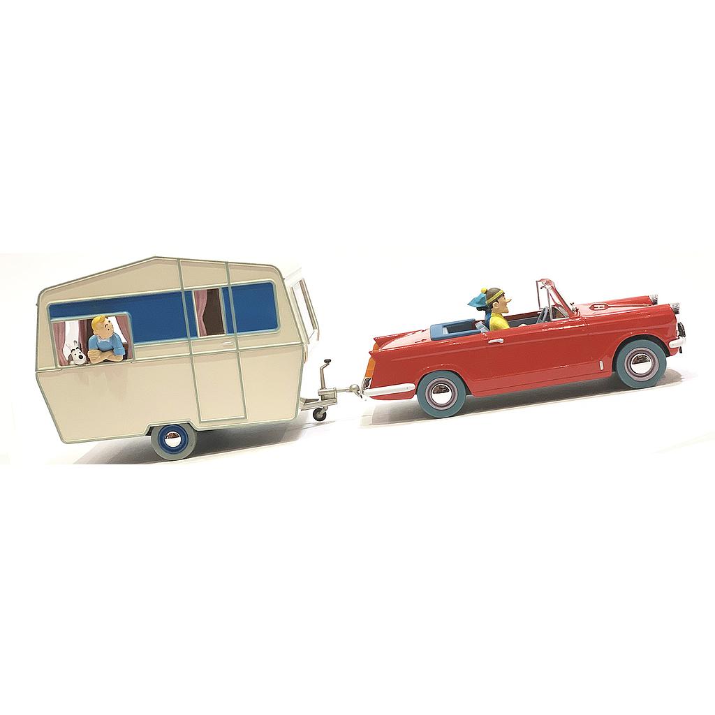 Voiture Tintin 1/43è #028 & #029 – La Triumph Herald + Caravane Eccles GT 305 des touristes "L'île noire" (1966)