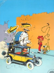 Franquin taxi Fiat de Gaston 70x50