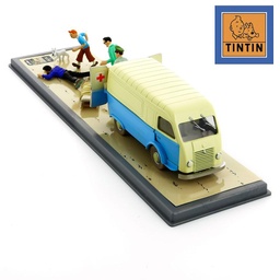 Voiture Tintin 1/43è #103 - Ambulance de la base + décor