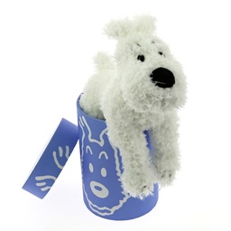 Peluche Tintin - Milou souple 20cm boite bleue ou jaune