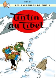 Poster Hergé Couv Les aventures de Tintin T20 - Tintin au tibet (50x70)