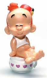 Figurine PVC Le Petit Spirou sur le pot de chambre