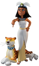 Figurine résine Astérix - Cléopâtre et sa panthère (Fariboles)