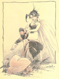 Ex-Libris Loisel Peter Pan - Fée Clochette Fleurs (40x30)