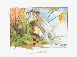 Ex-Libris Loisel Peter Pan - Fée Clochette /1 (30x40) Signée