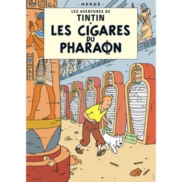 Poster Hergé Couv Les aventures de Tintin T04 - Les cigares du Pharaon (50x70)