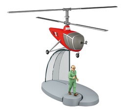 Avion Tintin #30 - L'hélicoptère BH15 birotor rouge - Objectif lune + Ingénieur Wolff
