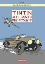 Poster Hergé Couv Les aventures de Tintin N/B Colorisé T01 - Tintin au pays des Soviets (50x70)