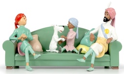 Figurine métal Tintin - Tintin le cigare du pharaon scène sur le divan
