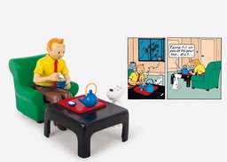 Tintin Figurine résine - Tintin prenant le thé