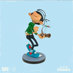 Figurine résine Gaston Lagaffe et son petit Gaffophone - Des gaffes et des dégats (LMZ)