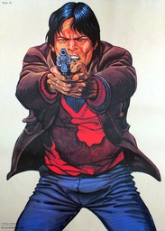 Poster - Cible PJ Liège - Malik : Homme à la veste brune et pull rouge