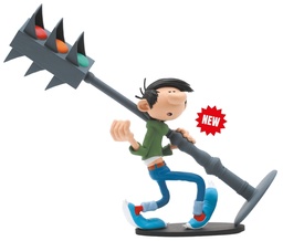 Figurine résine Gaston Lagaffe - Les inventions : Le feu tricolore (Collectoys)