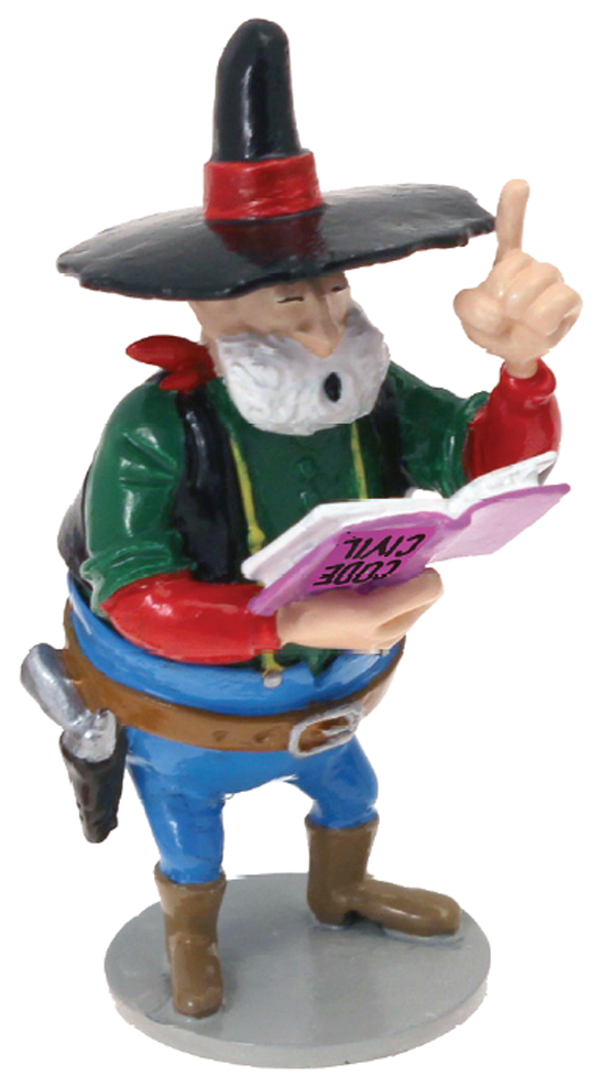 Figurine métal - Lucky Luke origine - Le juge Roy Bean (Pixi)