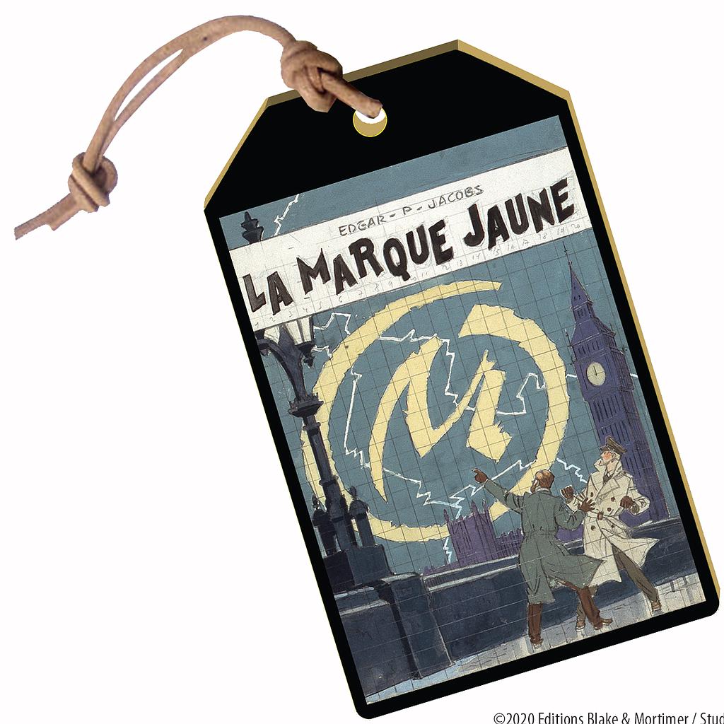 Etiquette à bagages en bois Blake & Mortimer - La marque jaune