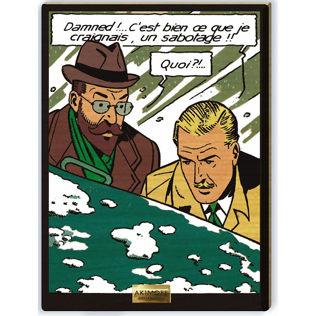 Tableau en bois Blake & Mortimer - S.O.S. Météores - Blake & le Pr Labrousse