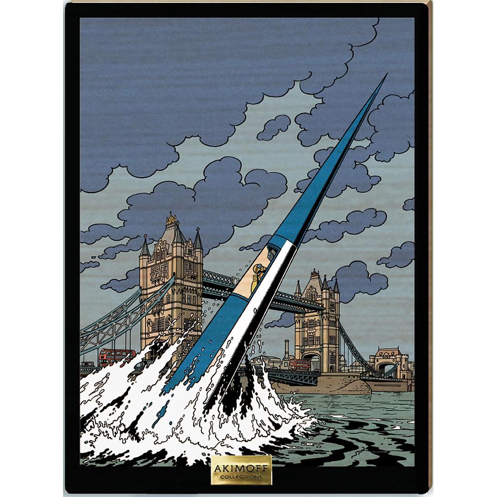 Tableau en bois Blake & Mortimer - L’espadon surgit de La Tamise devant Tower Bridge