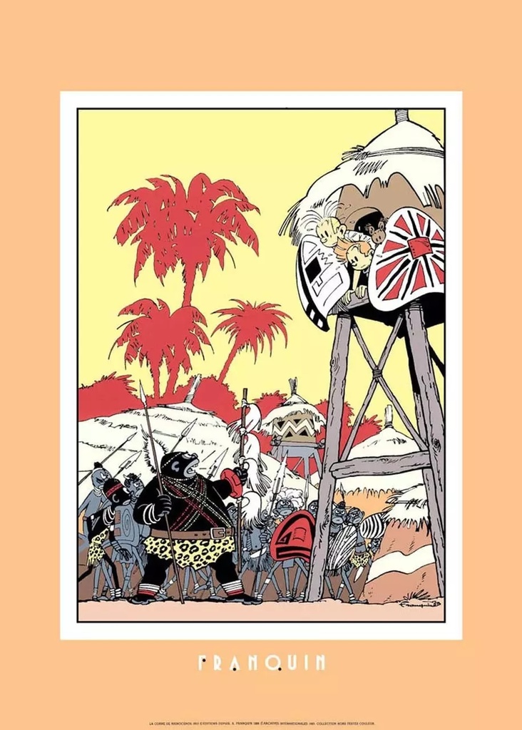 Sérigraphie Franquin - Spirou & FantasioLa corne de rhinocéros - 50x70