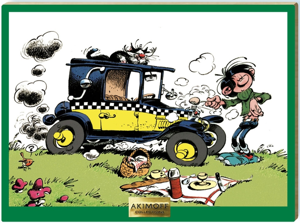 Tableau en bois Gaston Lagaffe N°04 – L’oeuf Fiat