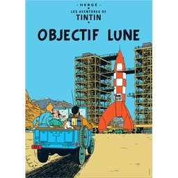 CP Hergé Couv Les aventures de Tintin T16 - Objectif lune