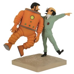 Tintin Figurine résine Lune - Haddock et Tournesol