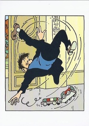 CP Hergé Case Les Aventures de Tintin T18 - L'affaire Tournesol - Haddock chute