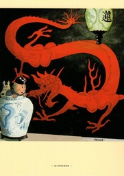 CP Hergé Couv Les aventures de Tintin T05 N/B illu - Le Lotus Bleu