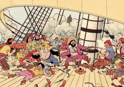 CP Hergé Case Les Aventures de Tintin T11 - Le secret de La Licorne - coloriage