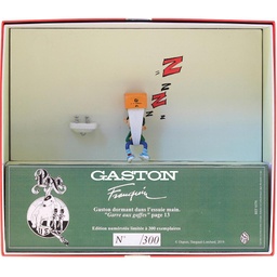 Figurine métal Gaston - Les inventions - Sieste dans l'essuie main (Avec décor) (Pixi)