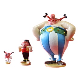 Figurine métal Astérix - Obélix, Pépé et Idéfix font pression (Pixi)