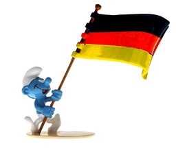 Figurine métal Les Schtroumpfs - Pixi origine 3 - Porte drapeau allemand