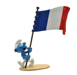 Figurine métal Les Schtroumpfs - Pixi origine 3 - Porte drapeau français