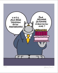 Geluck - Le Chat UNE BELLE OCCASION (Sérigraphie 50X40 N&S)