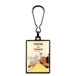 Tintin Porte-clé métal - Couverture T02 Congo Colorisée