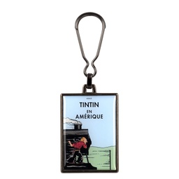 Tintin Porte-clé métal - Couverture T03 Amérique colorisée