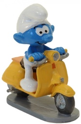 Figurine métal Les Schtroumpfs - Pixi origine code de la route - Le scooter jaune