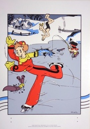 Sérigraphie Franquin - Spirou patineur - 35x50