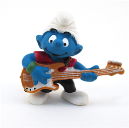 Figurine PVC Les Schtroumpfs – Schtroumpf joue de la guitare basse