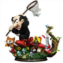 Figurine résine Les Schtroumpfs - Gargamel et Azraël à la chasse aux schtroumpfs